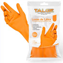 Luva de Látex Laranja Antiderrapante Para Limpeza Talge