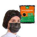 Touca Descartável Com Elástico Preto 100un - Medix