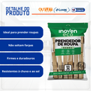 Prendedor de Roupa de Bambu Com 12un Inoven