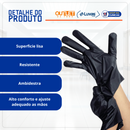 Luva TPE Preta Sem Pó 100un - Talge