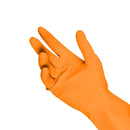 Luva de Látex Laranja Antiderrapante Para Limpeza Talge