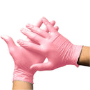 Luva de Procedimento Nitrílica Rosa Sem Pó 100un - Descarpack
