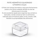 Pote Hermético 500ml Quadrado Com Tampa e Alça Mood - Nobre
