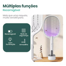 Raquete Elétrica de Matar Mosquito Com Led e Base - MB Tech