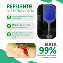 Raquete Elétrica de Matar Mosquito Com Led e Base - MB Tech