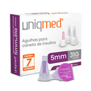 Agulha Para Caneta De Insulina 5mm 31G 7un - Uniqmed