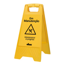 Placa Plástica Sinalizadora Em Manutenção - Nobre