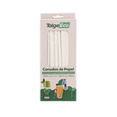 Canudo de Papel Branco 100un - Talge