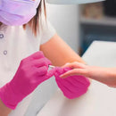 Luva de Procedimento Nitrílica Rosa Sem Pó 100un - Supermax