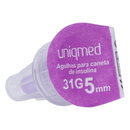 Agulha Para Caneta De Insulina 5mm 31G 7un - Uniqmed