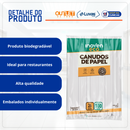 Canudo De Papel Listrado Azul D6mm 26cm 100un - Inoven