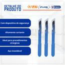 Bisturi Descartável Com Dispositivo de Segurança N11 Lâmina Carbono 10un - Medix