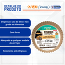 Forma Descartável Para Air Fryer Redonda Com Furo 24x25cm 25un - Inoven