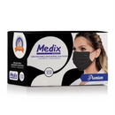 Máscara Tripla Descartável Preta 50un - Medix