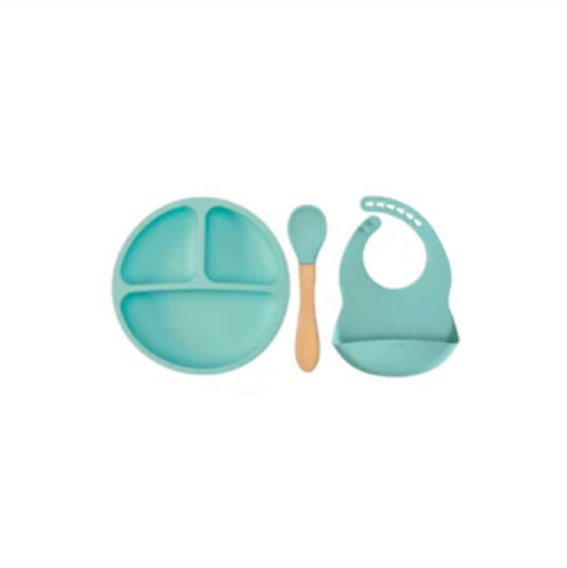 Pratinho Infantil de Silicone Com Colher e Babador - 9H