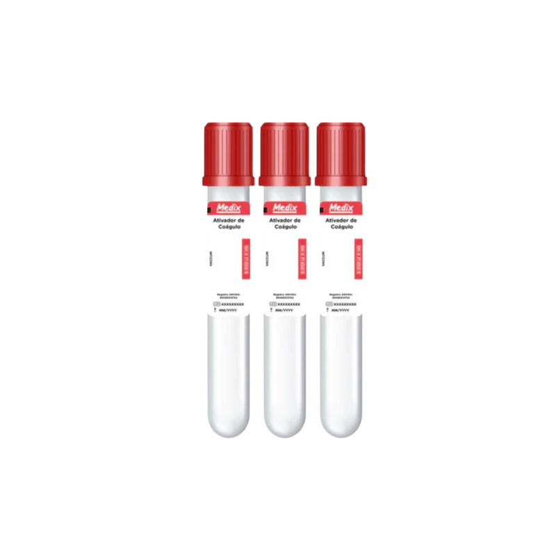 Tubo Ativador de Coagulo 9,0ml 16X100 com 100un - Medix