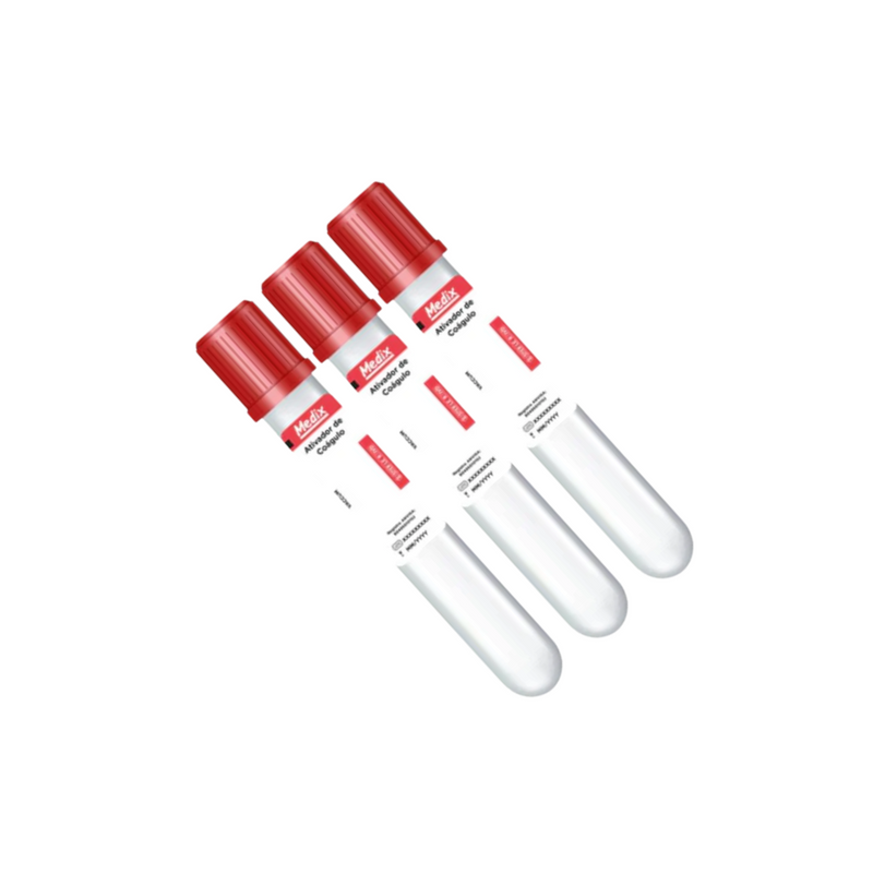 Tubo Ativador de Coagulo 9,0ml 16X100 com 100un - Medix
