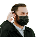 Máscara Cirúrgica Tripla TNT Preta Com Elástico 50un -  Talge