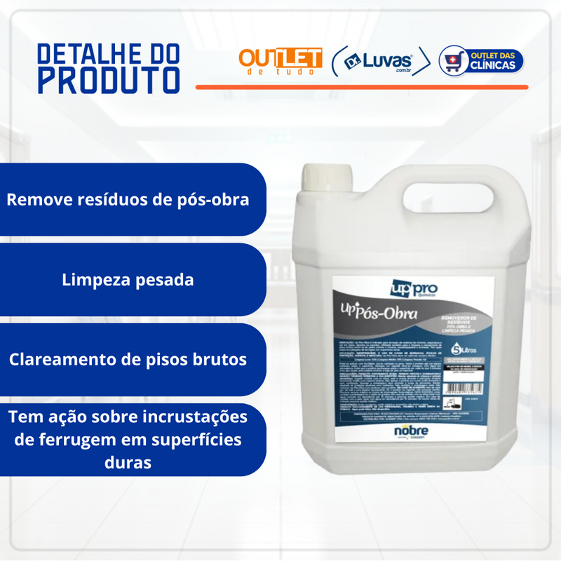 Limpador Para Pedras e Pós Obra 5l Concentrado Up Pro - Nobre