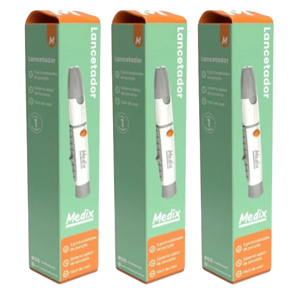 Caneta Lancetadora Universal Para Medir Glicose - Medix