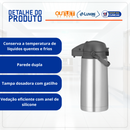 Garrafa Térmica Inox Escovado 1,9L - Mood Nobre