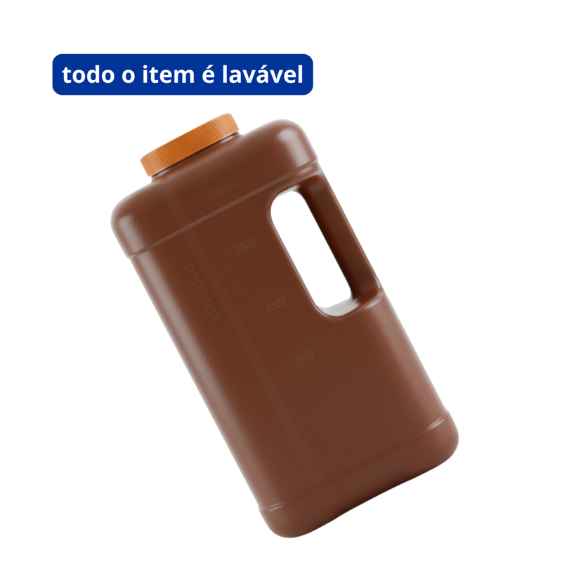 Coletor 24 horas Com Alça Ambar Tampa Laranja 3L unidade - Firstlab