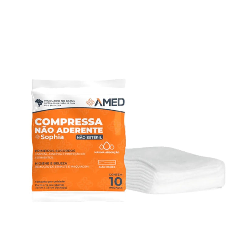 Compressa Não Aderente 7,5 x 7,5 Não Estéril Pct 10un Sophia America