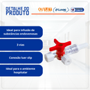 Torneira Descartável 3 Vias Luer Slip 50un - Descarpack