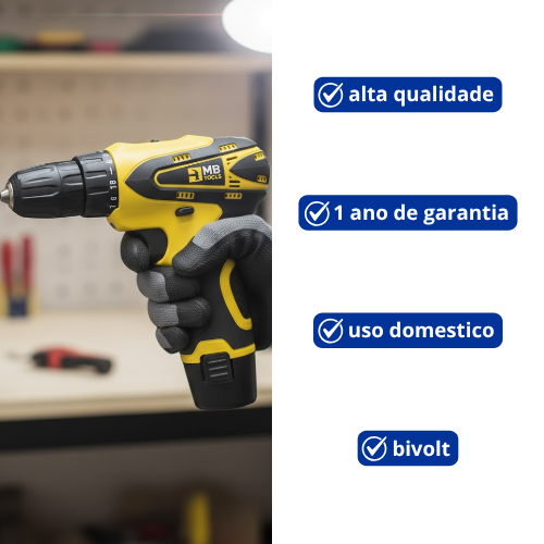Parafusadeira eletrica 12v 780 sem ponteiras + 1 ano de garantia - MB TOOLS