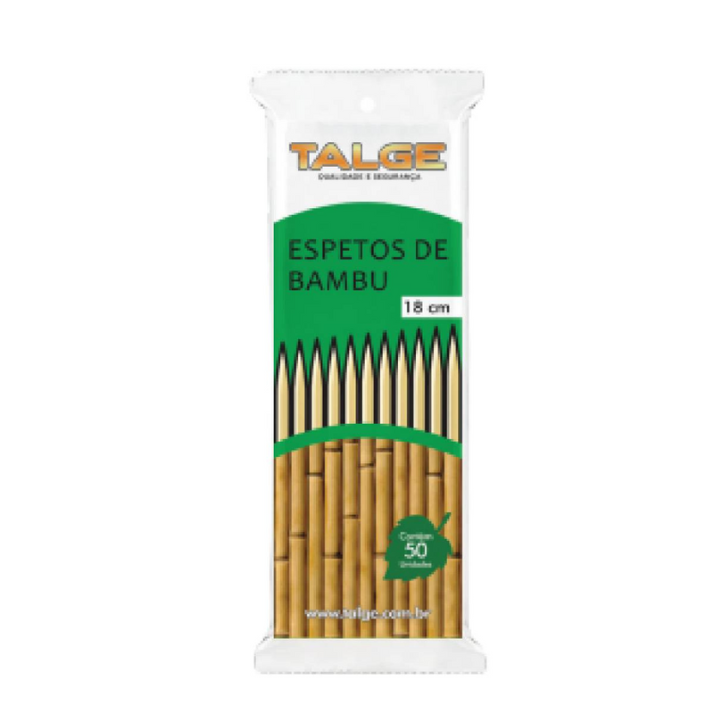 Espeto De Churrasco Bambu 18cm 50un - Talge
