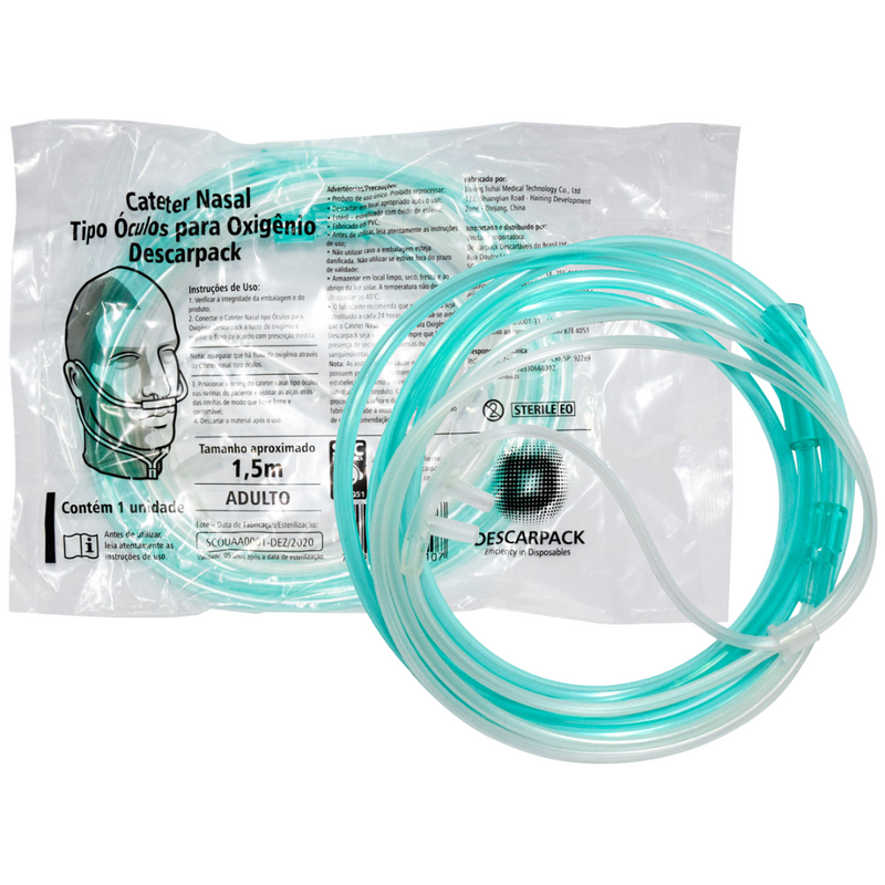 Cateter Nasal Tipo Óculos Para Oxigênio 1un - Descarpack