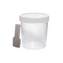 Coletor Transparente Tampa Branca Com Pá 80ml 100un - Firstlab