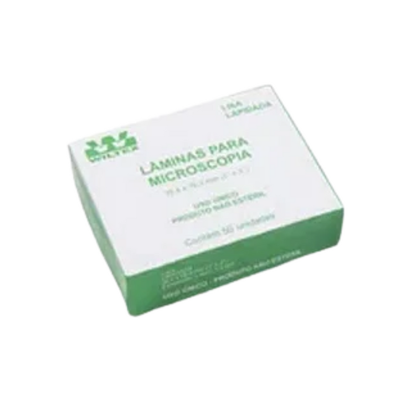 Lâmina Lisa Microscopia Lapidada 25,4 x 76,2mm 50un - Wiltex