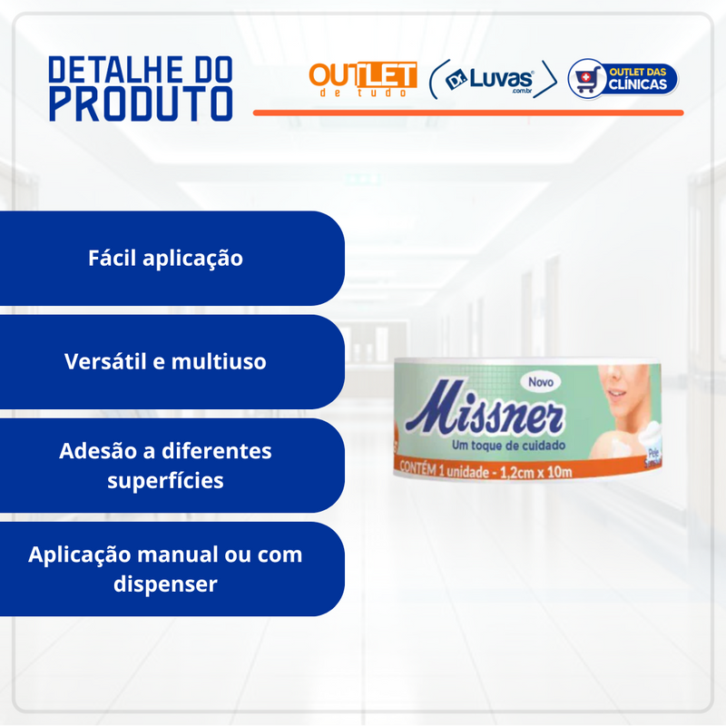 Fita Microporosa Branca 2,5cm x 10m - Missner