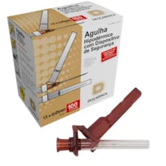 Agulha Com Dispositivo de Segurança 13X0,45 26G 100un - Descarpack