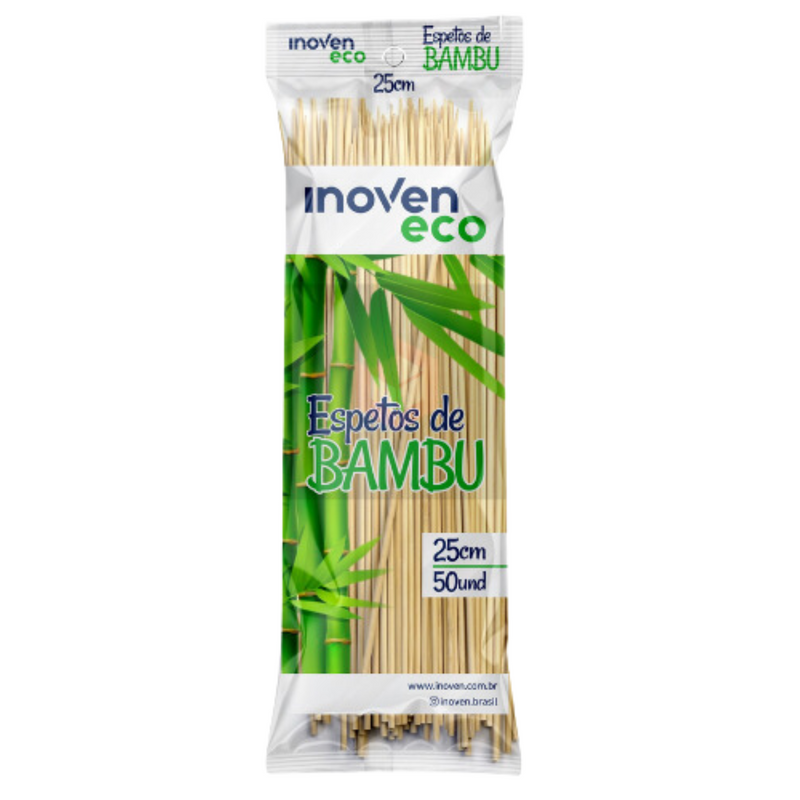 Espeto De Churrasco Bambu 25cm 50un - Inoven