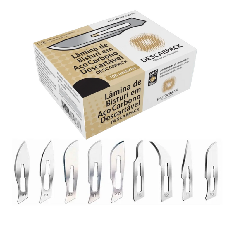 Lâmina de Bisturi Aço Carbono - Descarpack