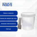 Coletor Transparente Tampa Branca Com Pá 80ml 100un - Firstlab