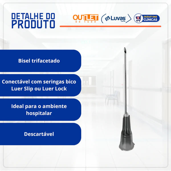 Agulha Convencional  22G 30x0,70mm 100un - Wiltex