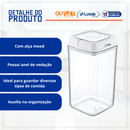 Pote Hermético 1,5L Quadrado Com Tampa e Alça Mood - Nobre