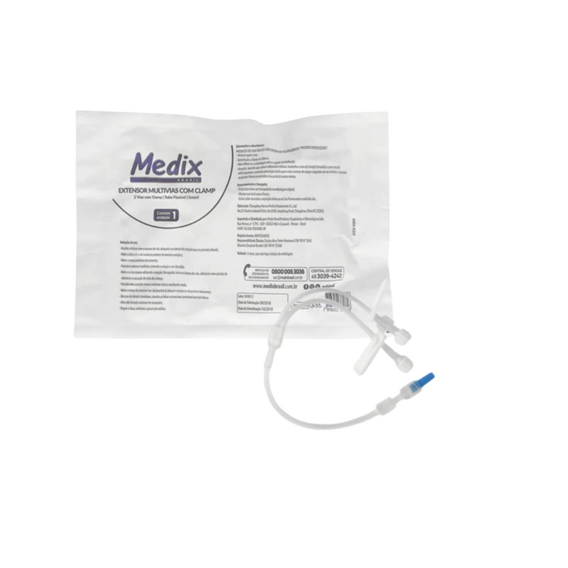 Extensor 2 Vias Com Clamp 40un - Medix