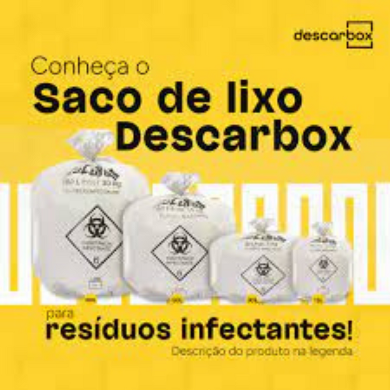 Saco de Lixo Infectante 15 Litros 100un - Descarbox