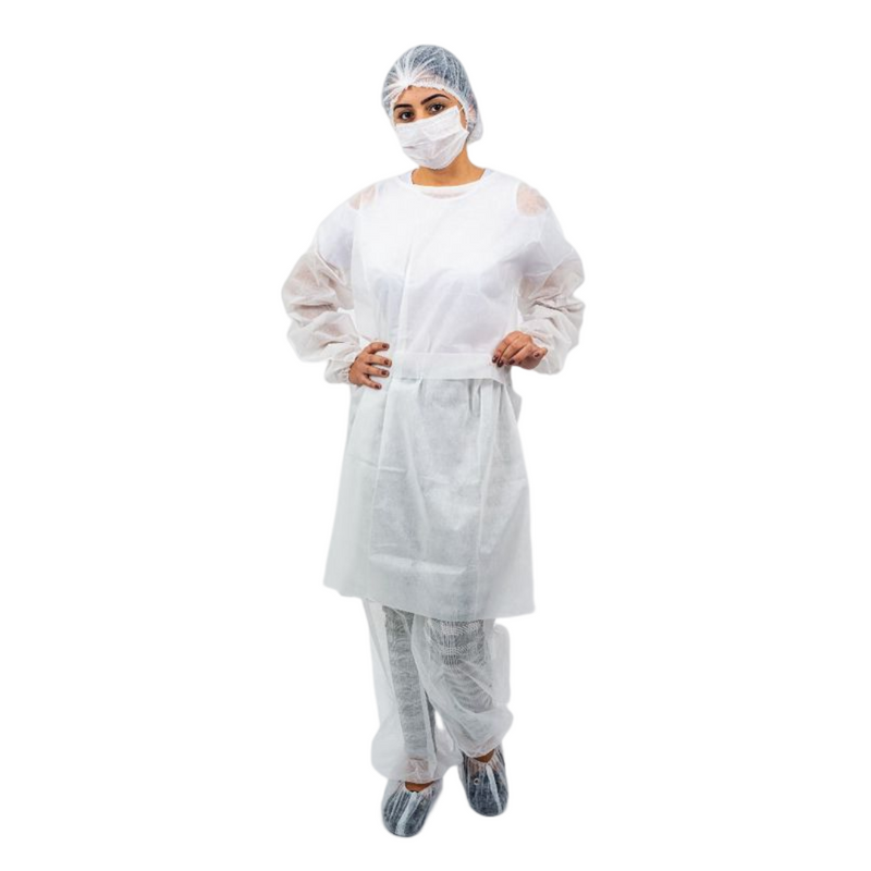 Avental Branco Manga Longa 40g 10un - Lavie