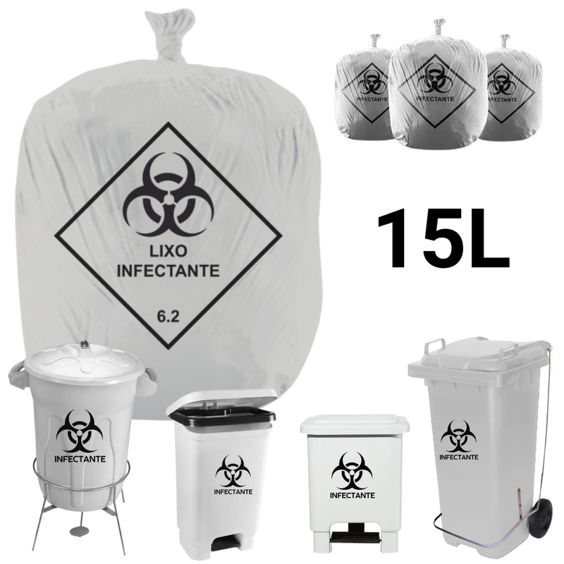 Saco de Lixo Hospitalar 15 Litros 100un - Talge