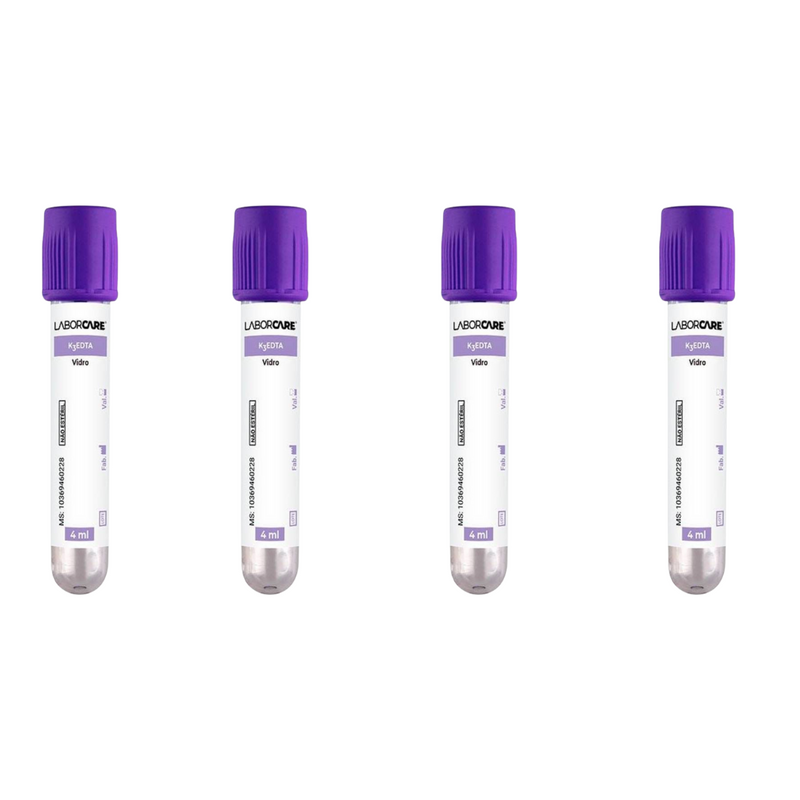 Tubo de Coleta de Sangue EDTA Roxo 100un - Labor Import