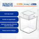 Pote Hermético 1L Quadrado Com Tampa e Alça Mood - Nobre