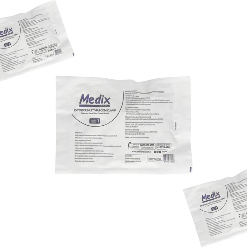 Extensor 2 Vias Com Clamp 40un - Medix