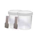 Coletor Transparente Tampa Branca Com Pá 80ml 100un - Firstlab