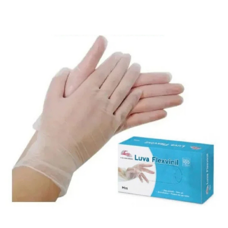 Luva Viniflex Transparente Sem Pó 100un - Luvix