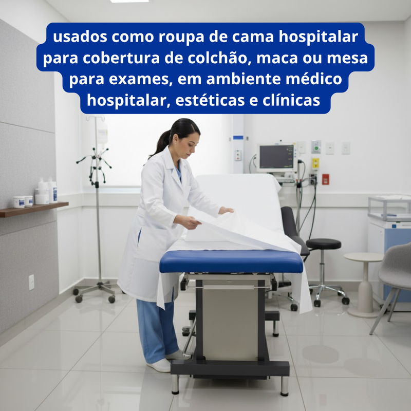 Lençol de Papel Hospitalar 70cm - Dr. Luvas